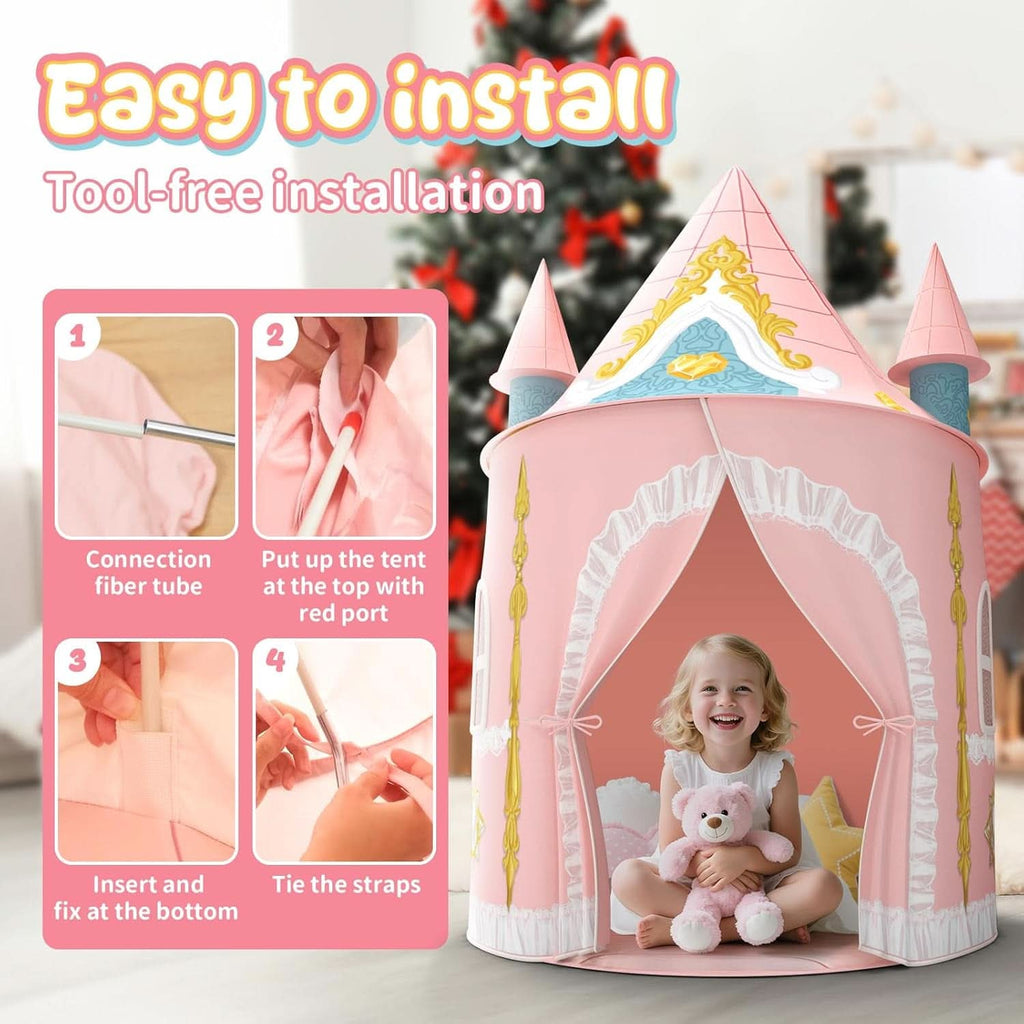 Girls Indoor Princess Castle Play Tent Extra Large Pro-4