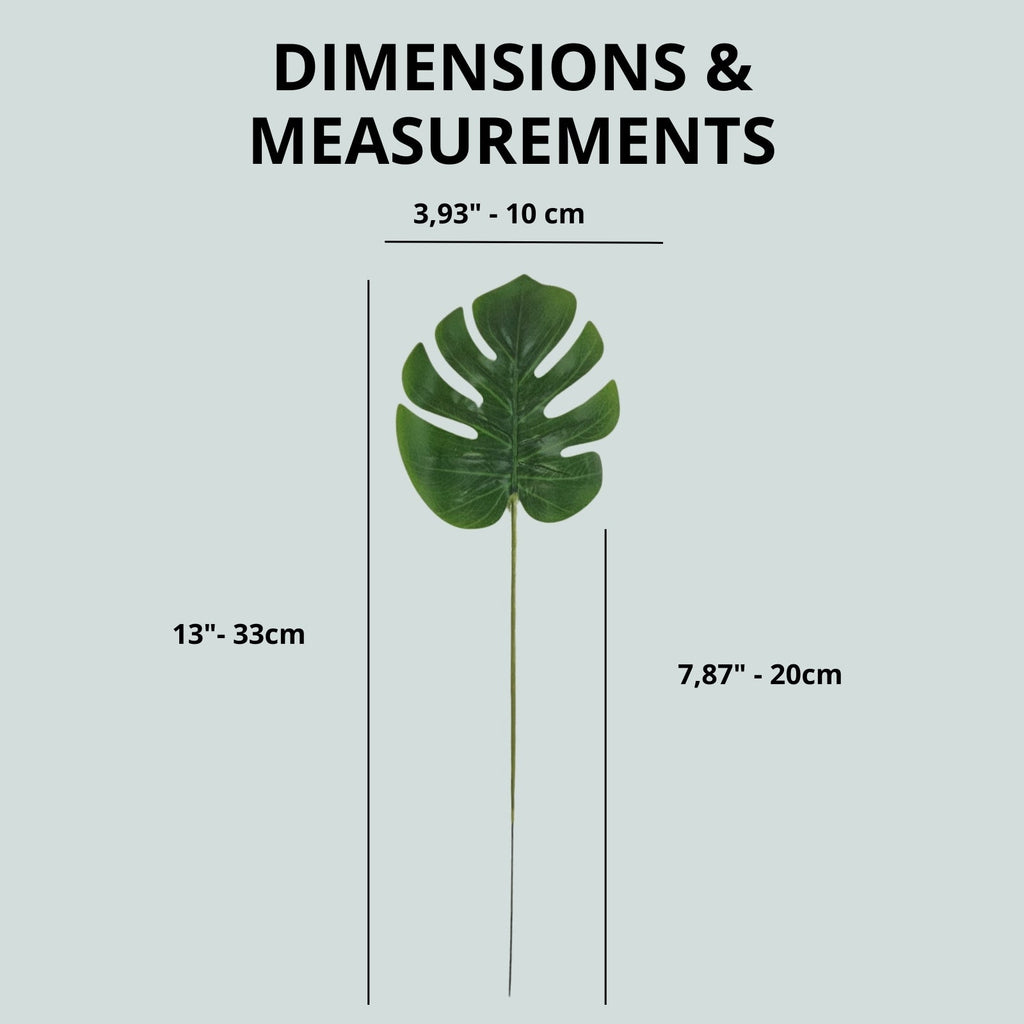 Charlo's Pack 20 OR 40 Monstera Artificial Plants Palm Leaves Tropical Imitation for Home Kitchen Party Flowers Arrangement Decorations-3