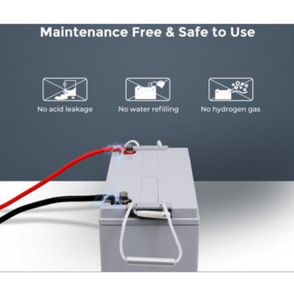 12V 100Ah AGM Rechargeable Battery, Long-Lasting Deep Cycle Power Solution-2