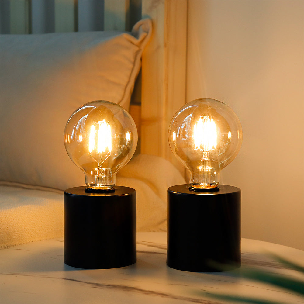 7" Tall Black Battery Powered Table Lamp（Set of 2）-4