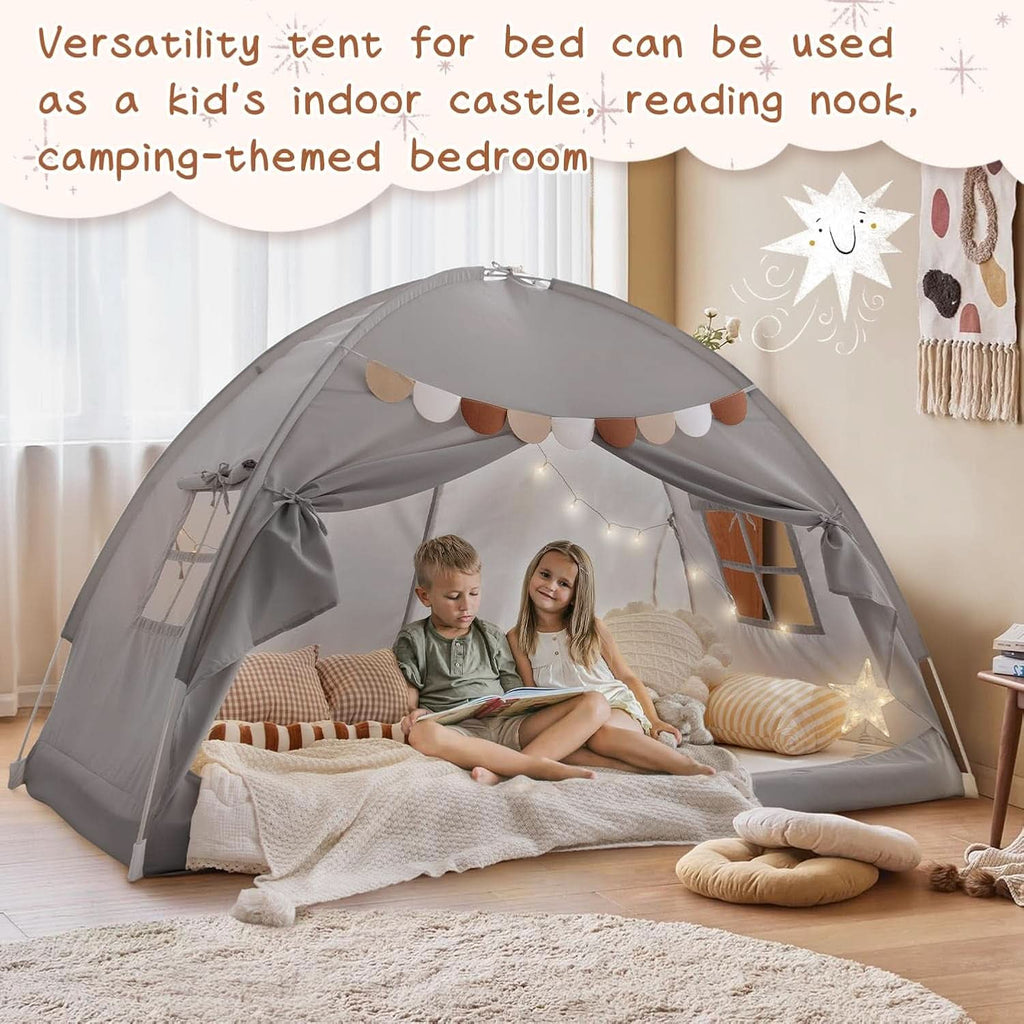 Twin Bed Tent Canopy Blackout Privacy PlayhouseKit-4