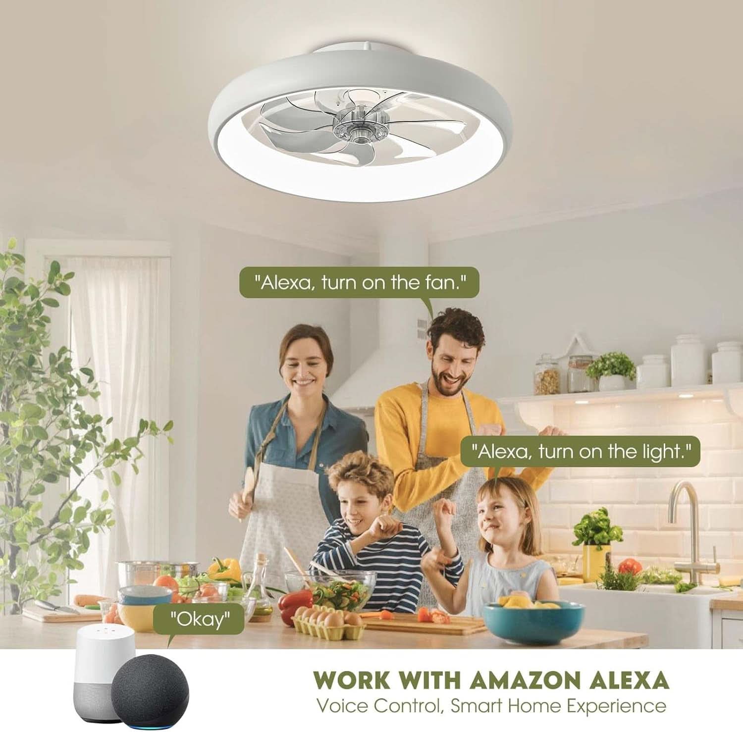 20 Inch Flush Mount Ceiling Fan With Smart Control-1