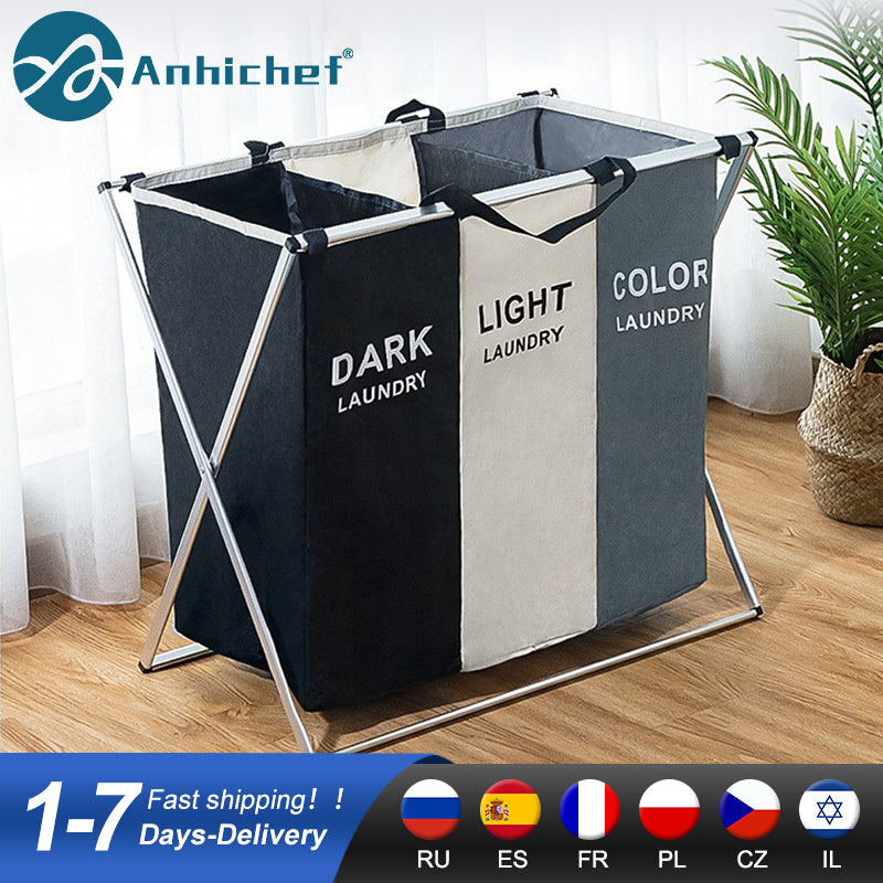 Folding Laundry Baskets Organizer with Compartments