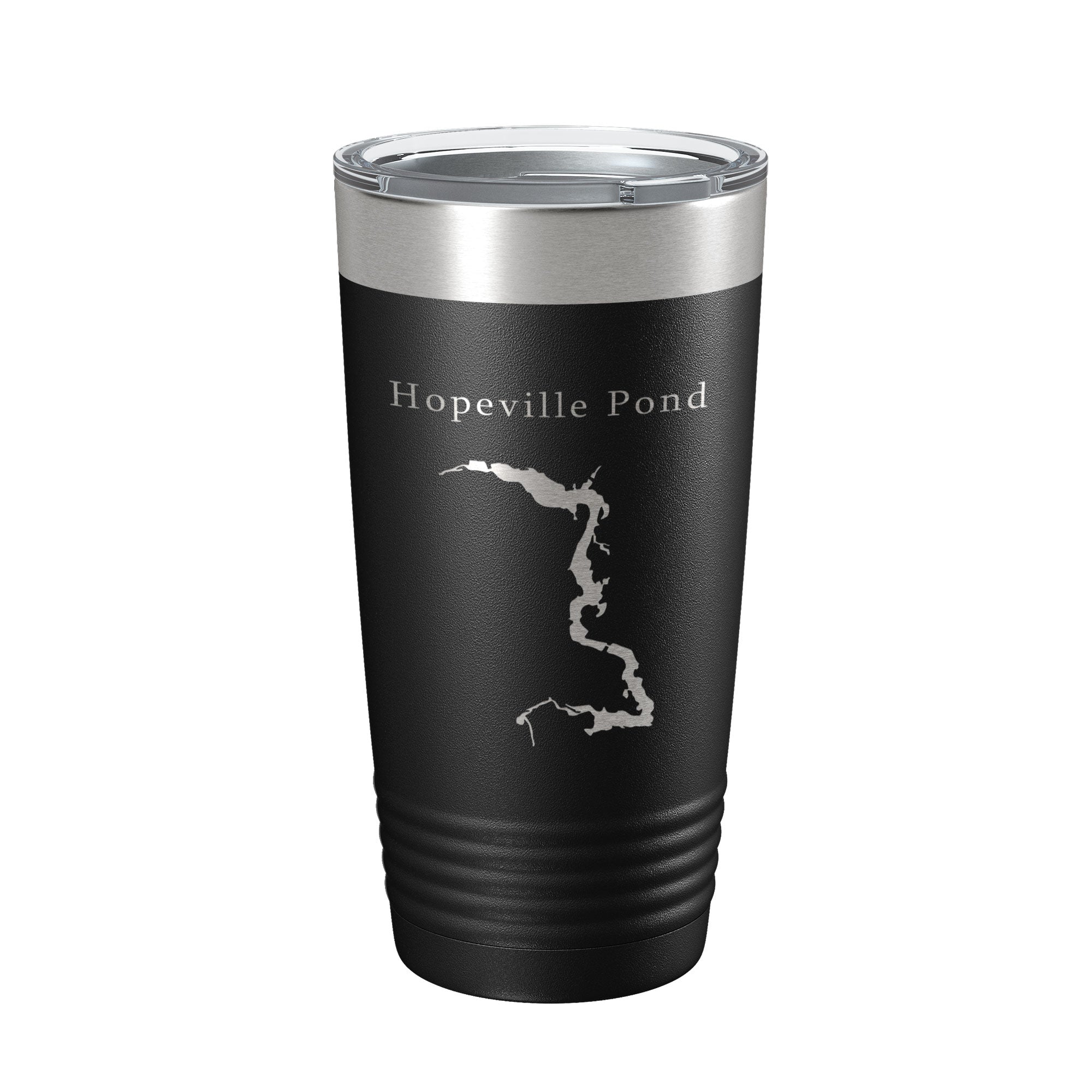 Hopeville Pond Tumbler Lake Map Travel Mug Insulated Laser Engraved Coffee Cup Connecticut 20 oz-0
