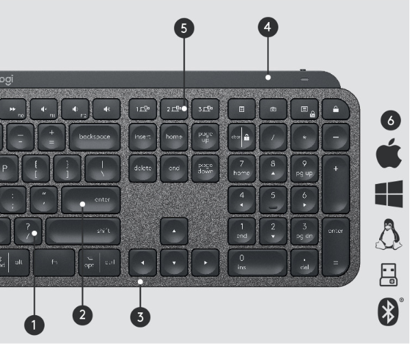 Logitech MX Keys Wireless Bluetooth Keyboard (Full Size)