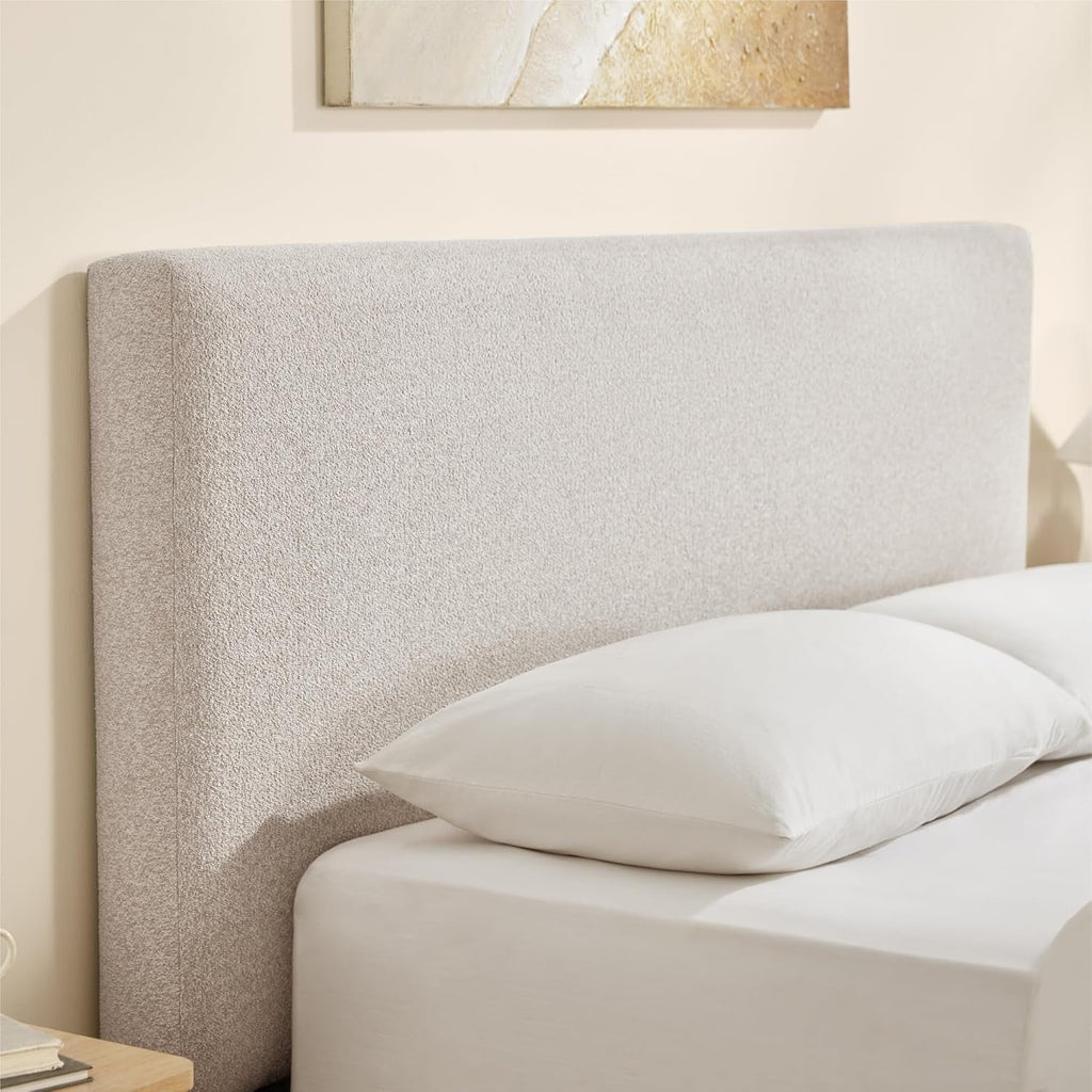 Queen Noiseless Upholstered Platform Bed Frame Slats