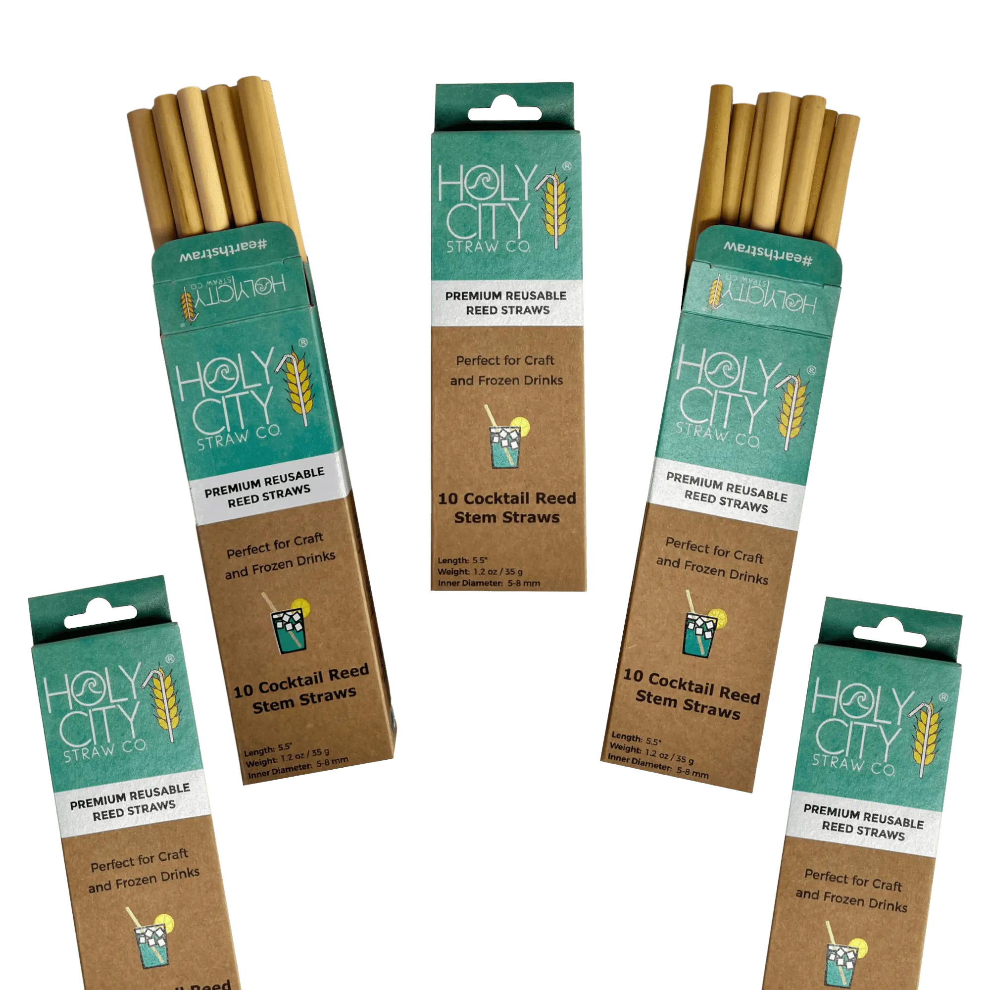 5.5" Jumbo Reed Straws | 10ct. | 5 Pack Bundle-3