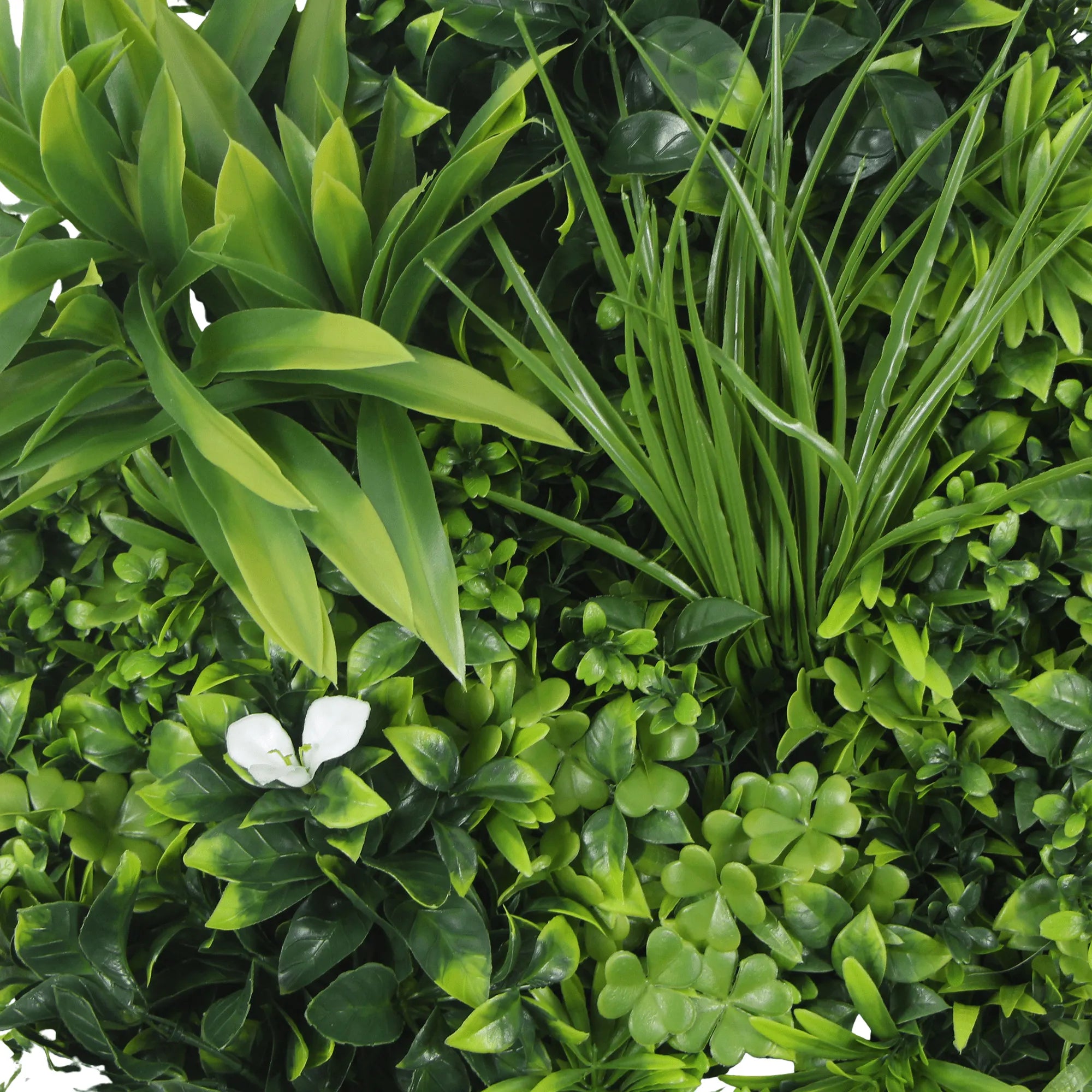 Artificial Green Wall Disc 20in – White Frame – UV Resistant – Commercial Grade-4