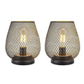 6.7'' Tall Metal Cage Shape Cordless Table Lamp Battery Lanterns (Set of 2)-1