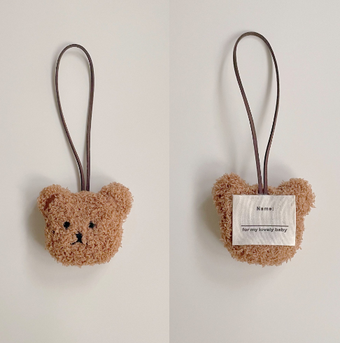 Cute Bear Name Tag Key Chain Pendant for Kids