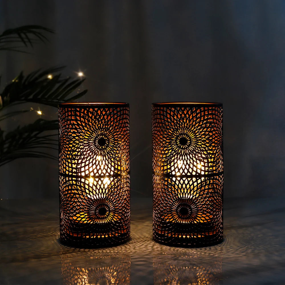 Set of 2-7.5"H Black Table Metal Lamps-2