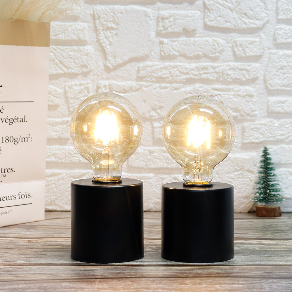 7" Tall Black Battery Powered Table Lamp（Set of 2）-2