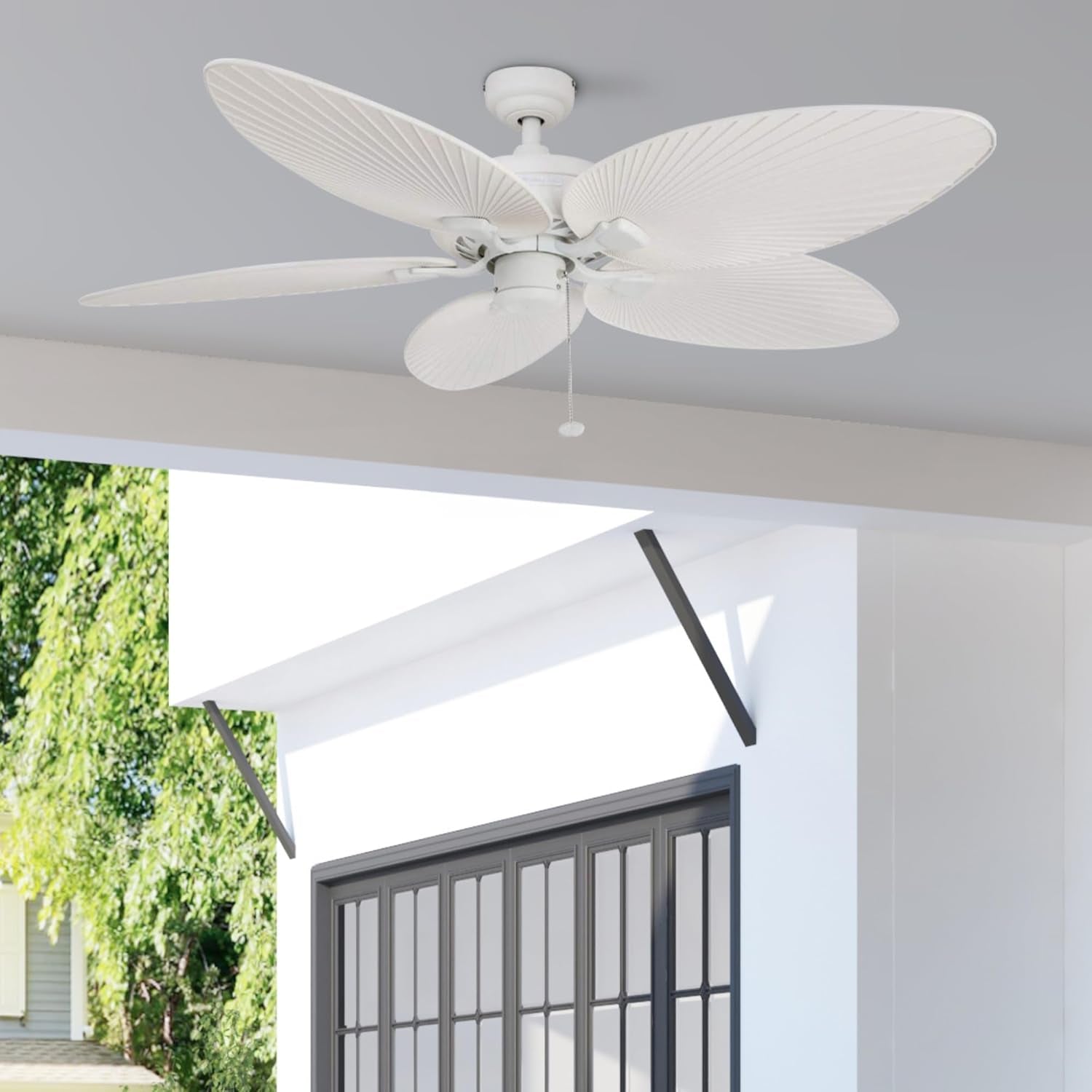 52 Inches Outdoor Palm Ceiling Fan Weather proofing-3