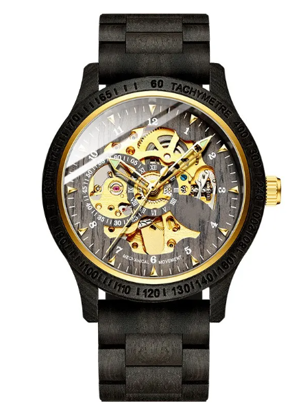 Sandalwood Auto Hollow Watch