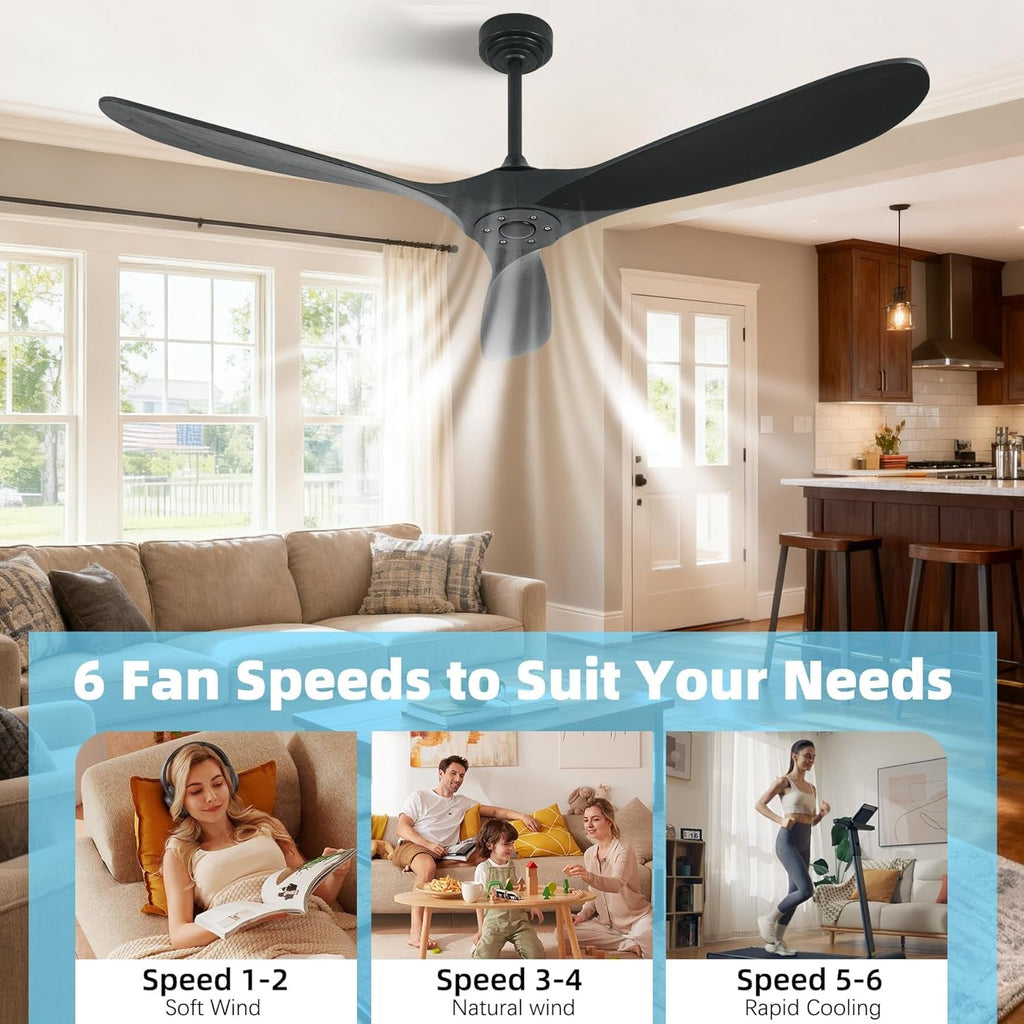 60Inch Outdoor Smart Ceiling Fan Voice Control Remote-2