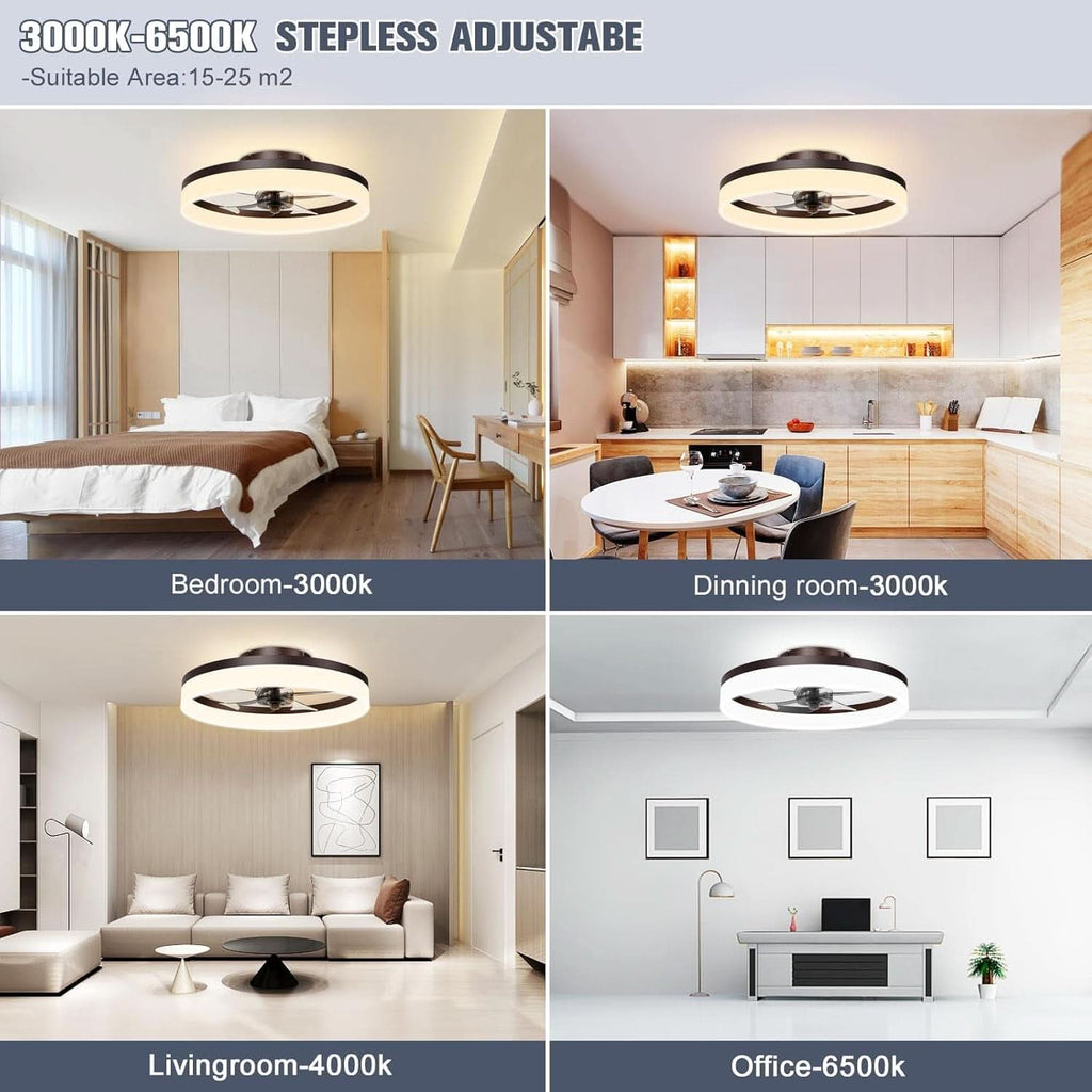 Smart Bladeless Ceiling Fan With Remote And LED Lights-2