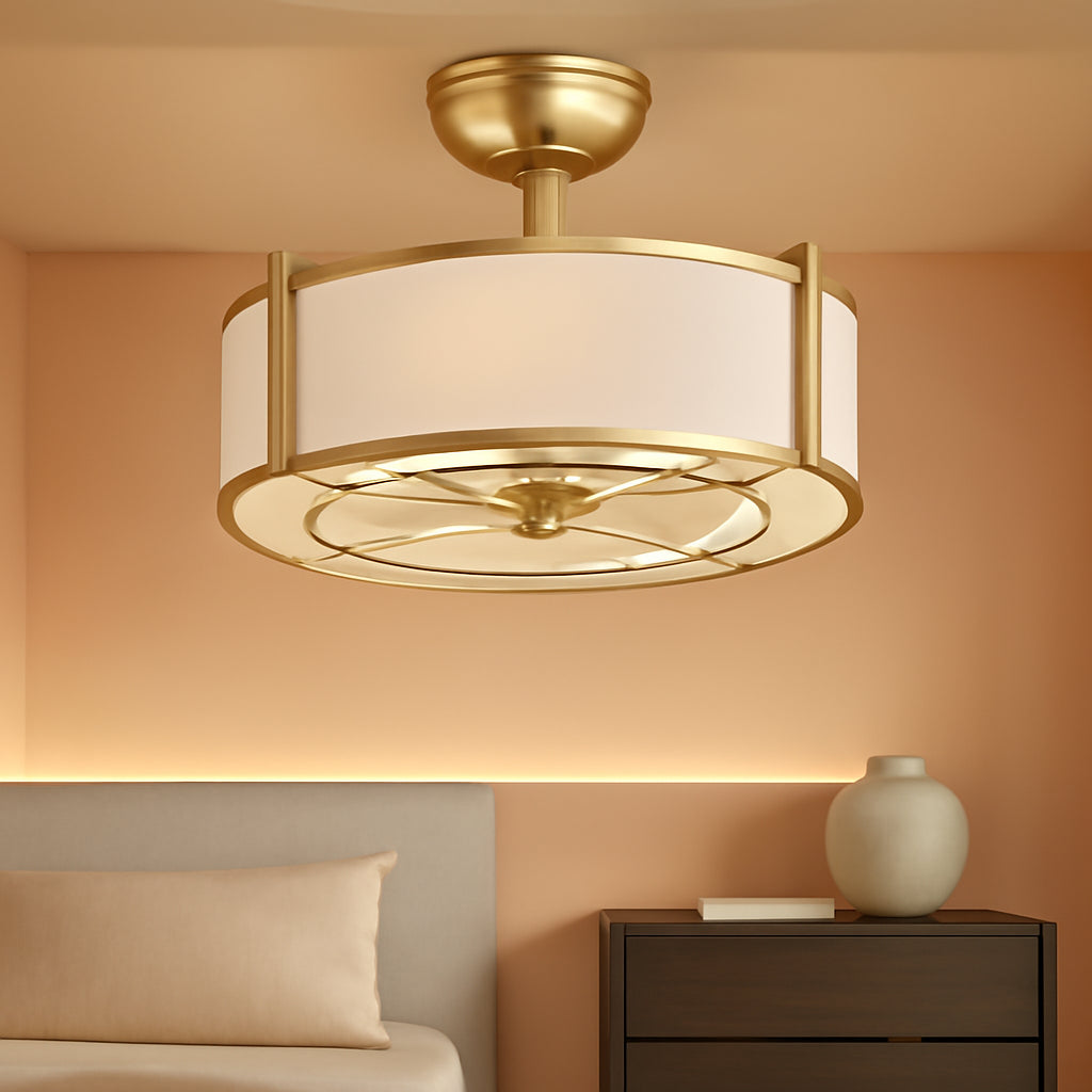 Gold Twenty Inch Boho Iridescent Crystal Ceiling Fan-0