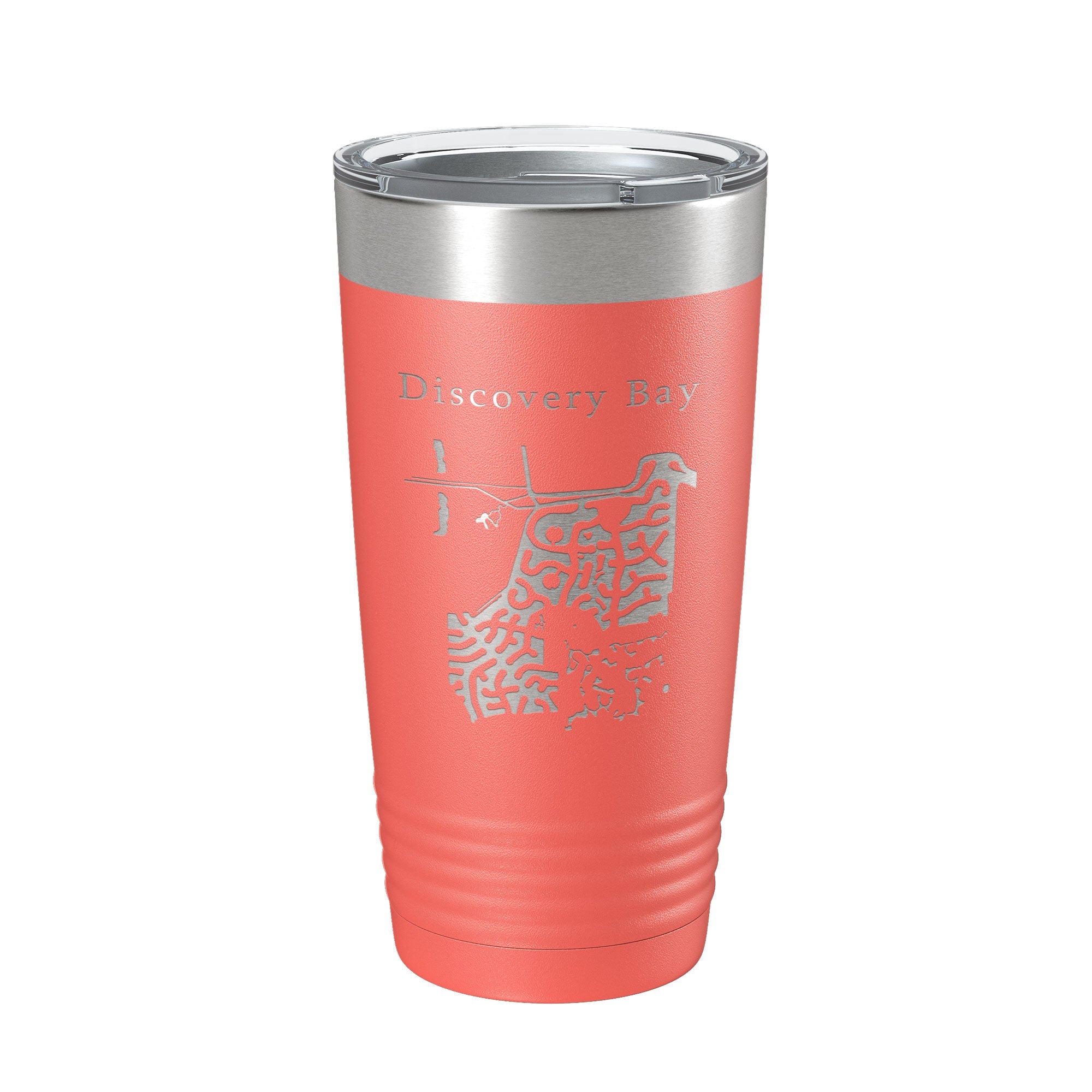 Discovery Bay Tumbler Lake Map Travel Mug Insulated Laser Engraved Coffee Cup California 20 oz-20