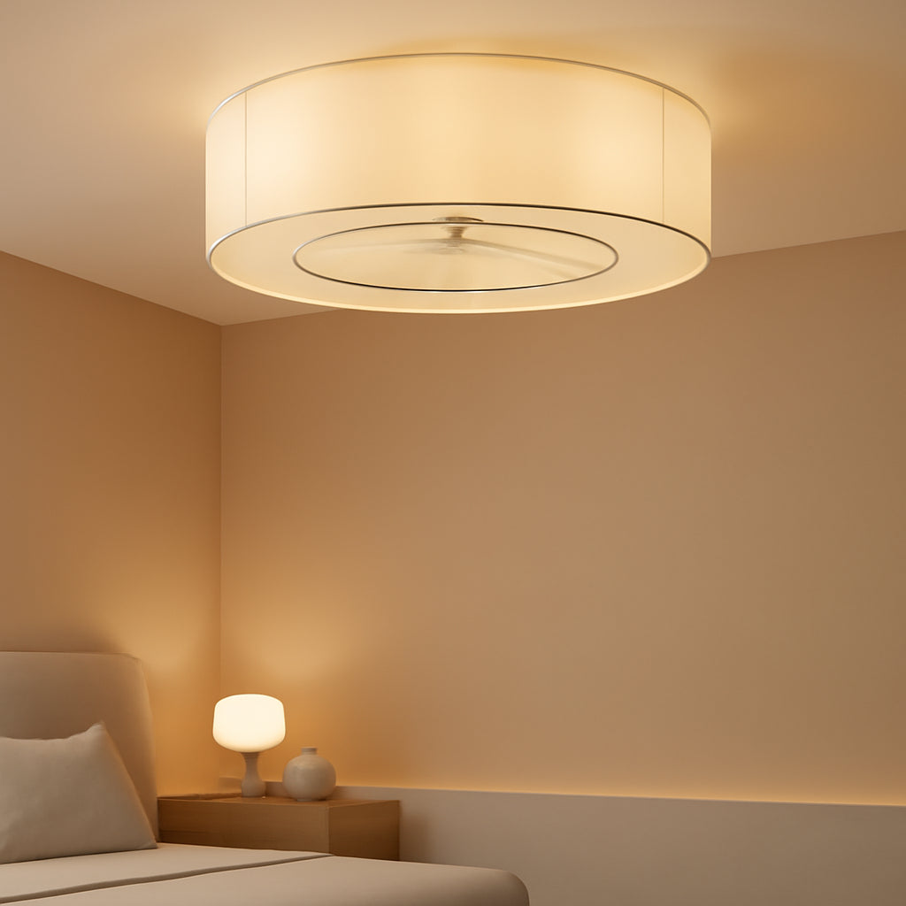 20Inch Boho Bladeless Flush Ceiling Fan Ambient Light-0