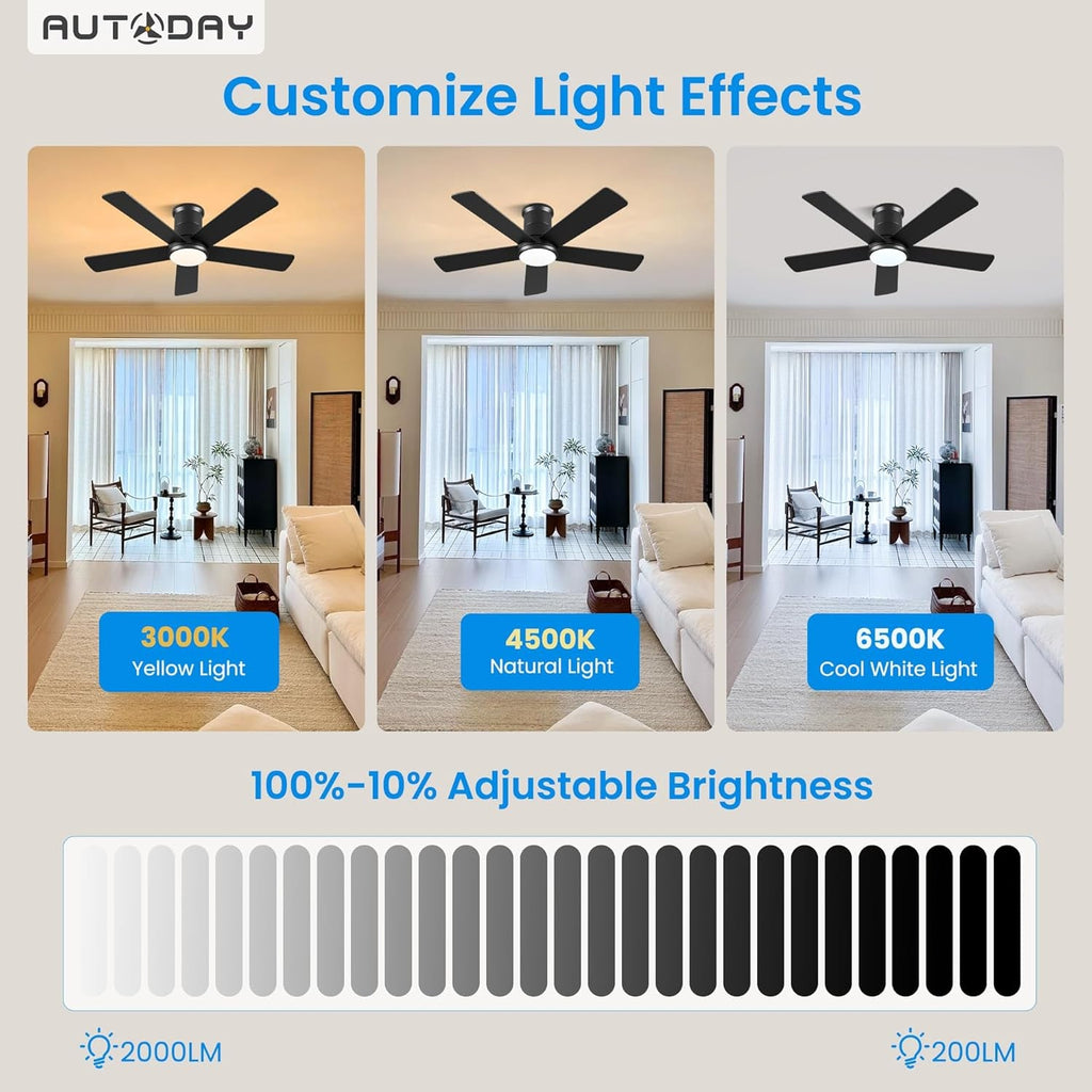 42Inch Black Energy Efficient Ceiling Fan With Light-4