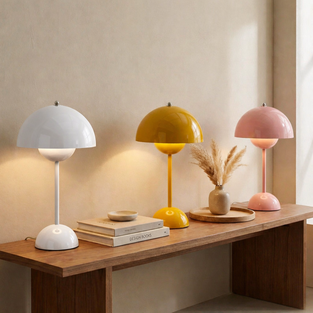 Modern Mushroom Table Lamp Rechargeable LED Light-1