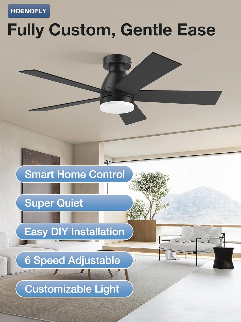 42Inch Smart Ceiling Fan With Integrated LED Lights-1