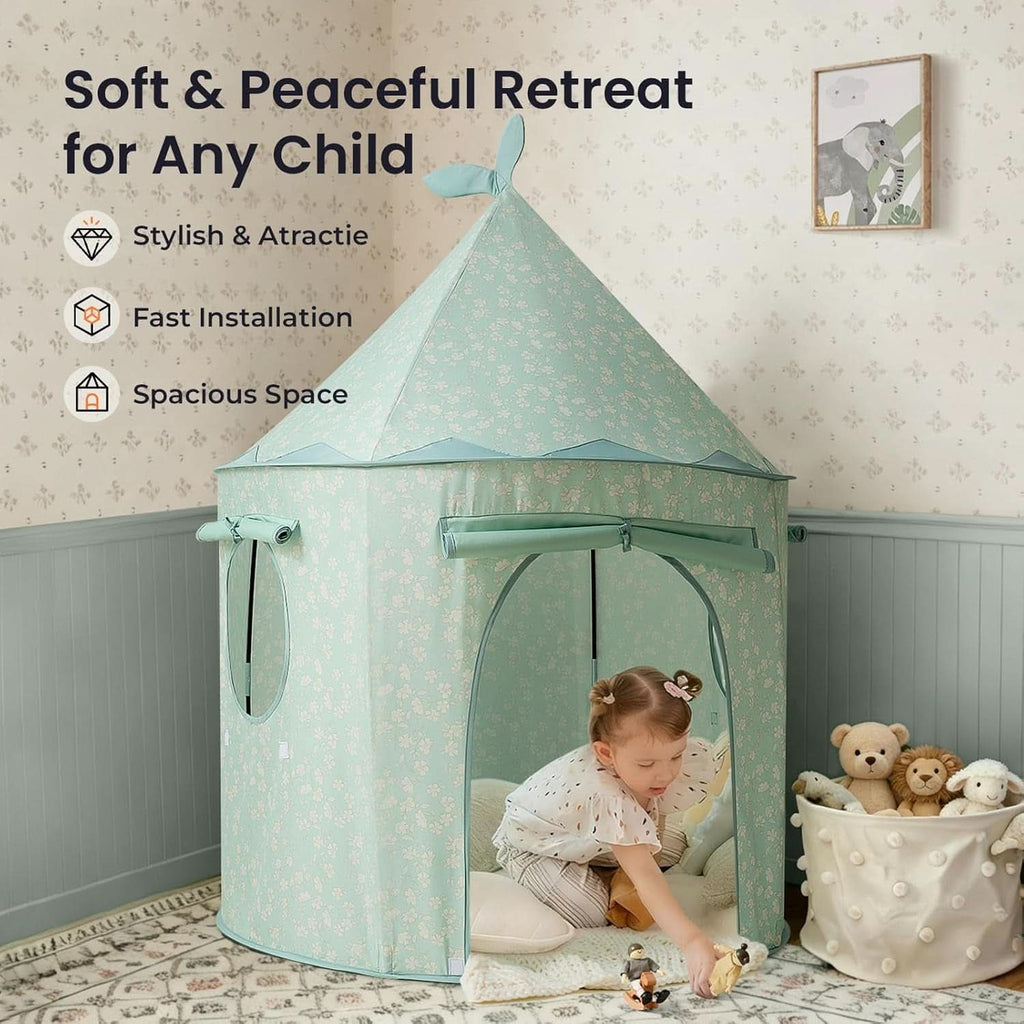 Green Kids Portable Indoor Multifunctional Play Tent-2