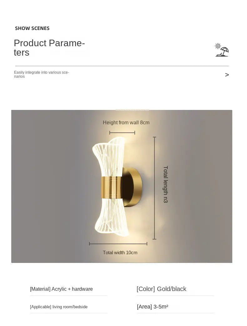 Minimalist Acrylic Wall Lamp for Bedroom and Living Room
