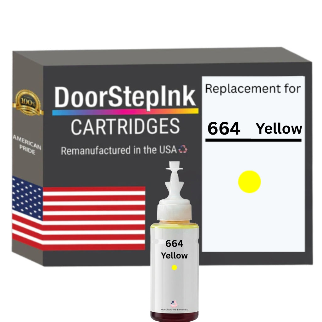 DoorStepInk Brand Replacement For Epson 664 (T664420-S) 70ml Yellow High Yield Ink Bottle Made in the USA, T664420-S-0