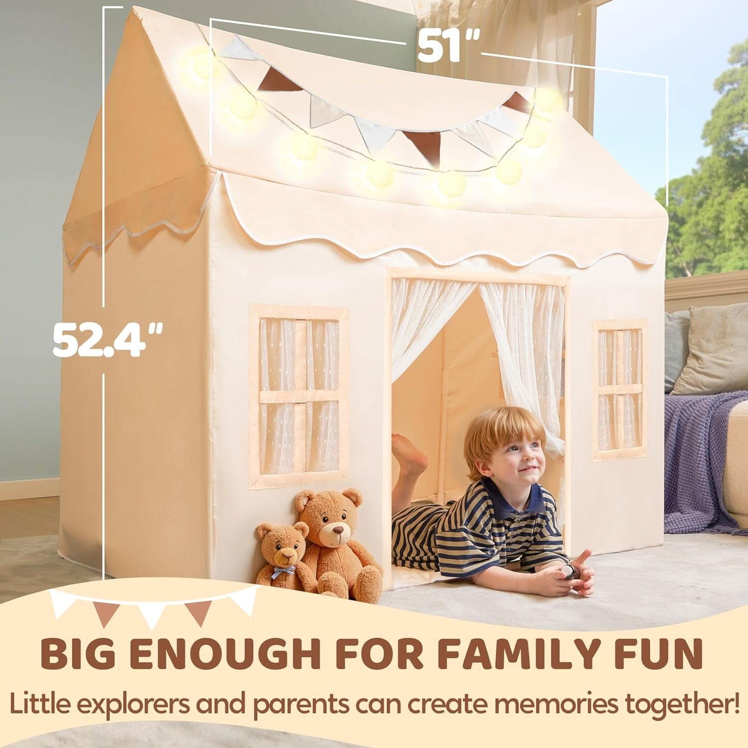 Indoor Outdoor Playroom Tent Size 51x35x52 InchesTall-1