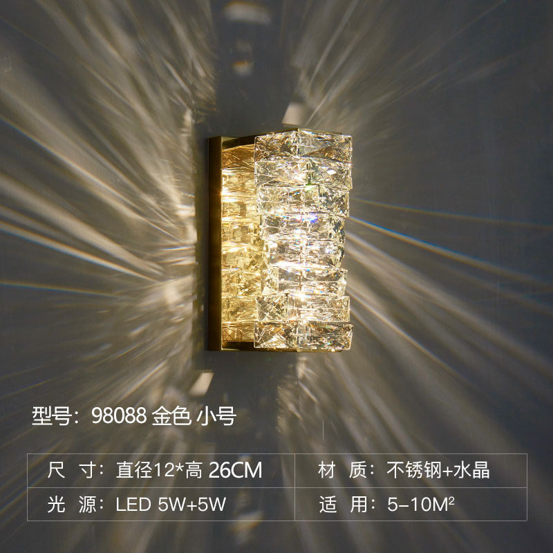Postmodern Crystal Wall Lamp for Living Room and Bedroom