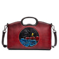 Johnature Vintage Embossed Genuine Leather Handbag