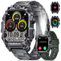 LIGE Military Smart Watch for Men(LED Flashlight) 2.01" Rugged Smartwatch 100+ Sports Fitness Tracker Watch 700mAh Long Battery/Bluetooth Call/Sleep/IP68 Smart Watch for Android iPhone Compatible
