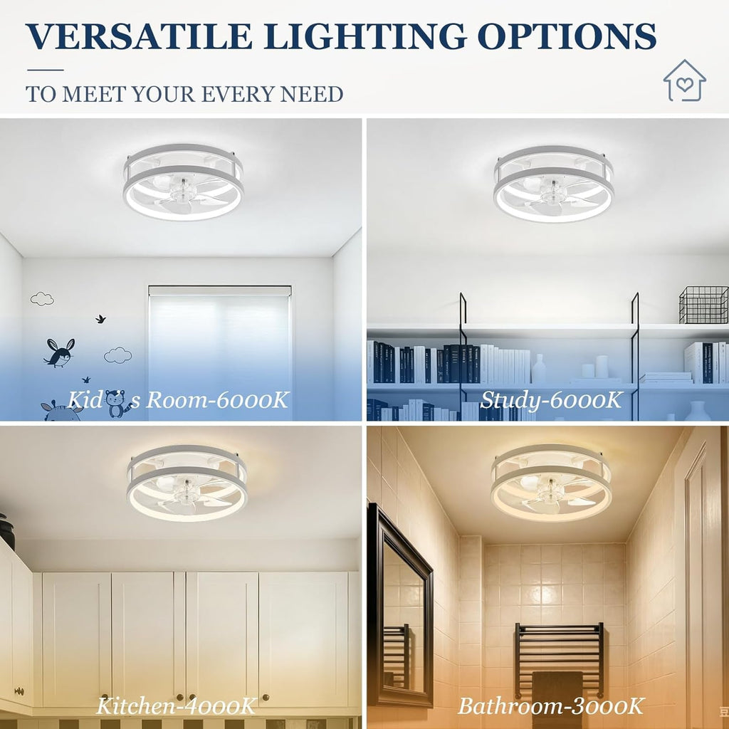 White Ceiling Fan With Energy Efficient LED Technology-2