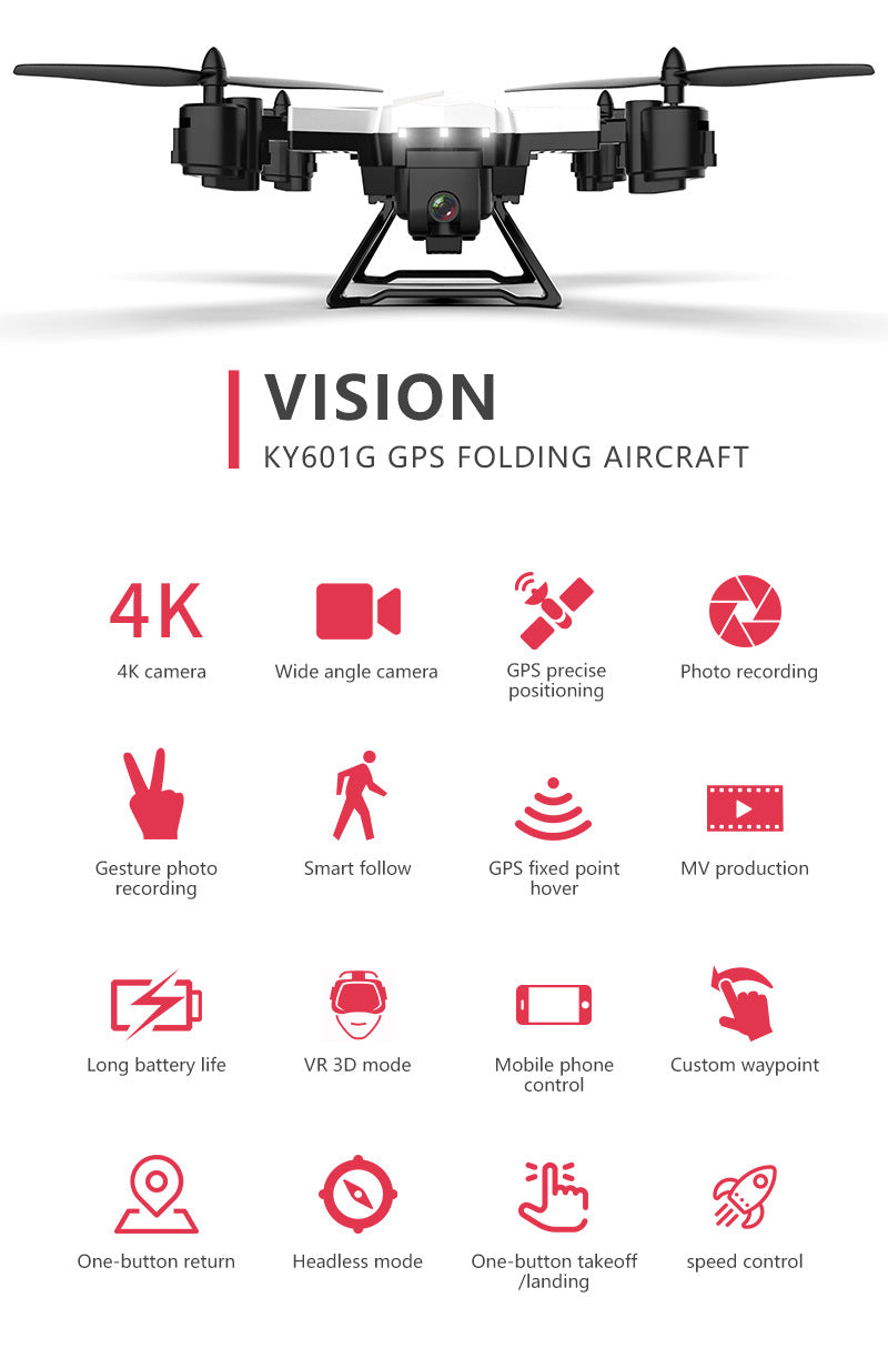 KY601G GPS Foldable 4K Drone with 5G Control
