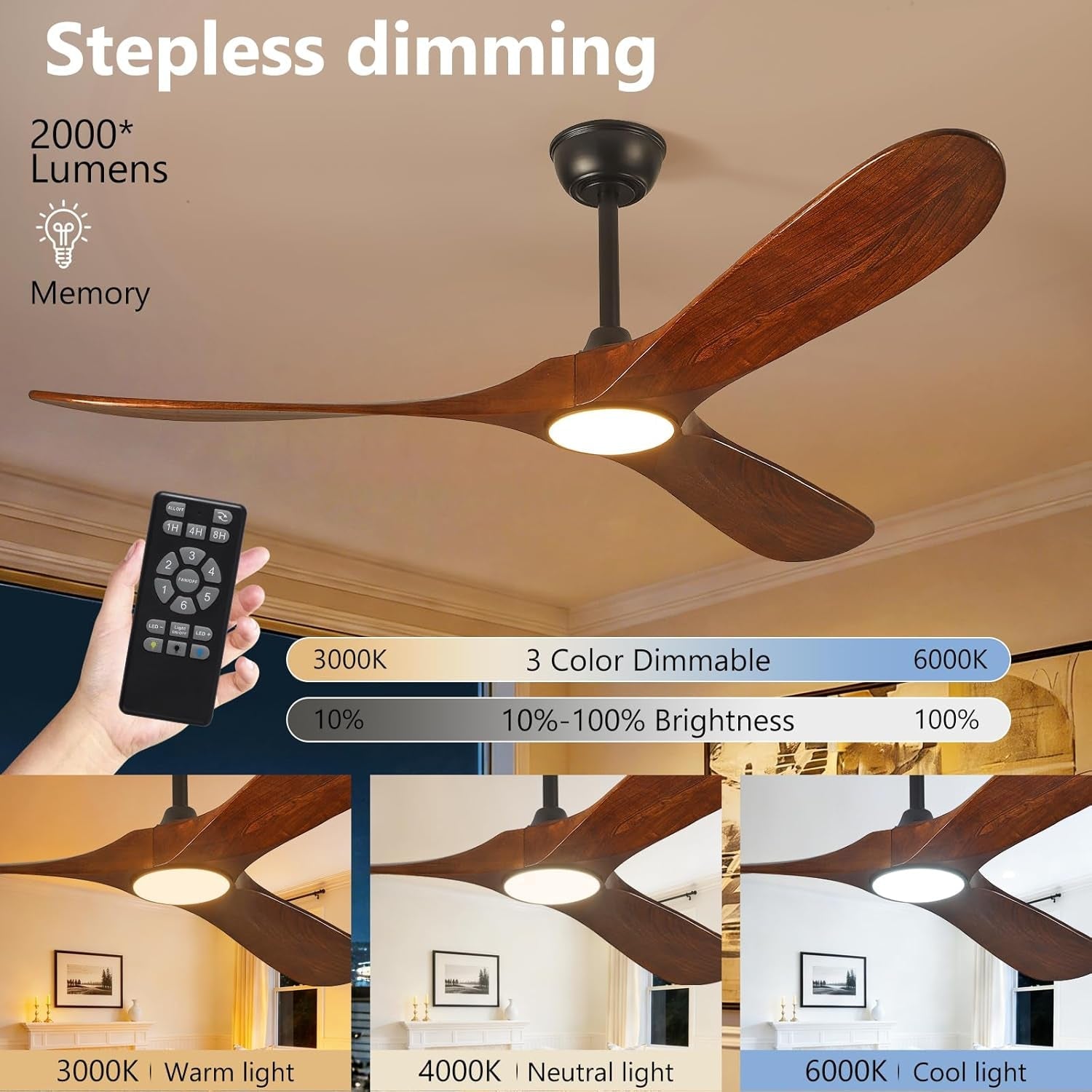 52Inch Outdoor Ceiling Fan With Integrated LED Light-1