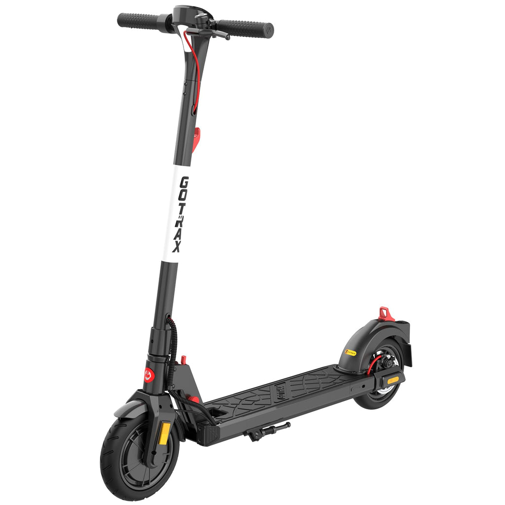 Gotrax APEX MAX Electric Scooter 8.5" Solid Tires Max 18 Mile and 18Mph 350W Motor with Rear Single Shock Bright Headlight and Taillight and Cruise Control Foldable Escooter for Adult