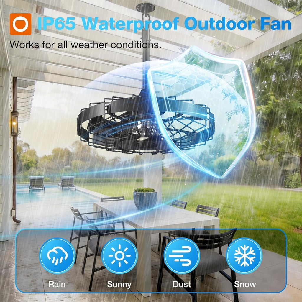 20-Inch Outdoor Ceiling Fan IP65 Waterproof Remote-1