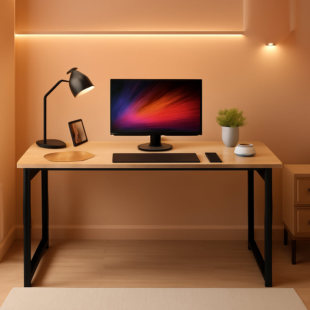 39 Inch Computer Desk Nature Wood Home Office Writing Table
