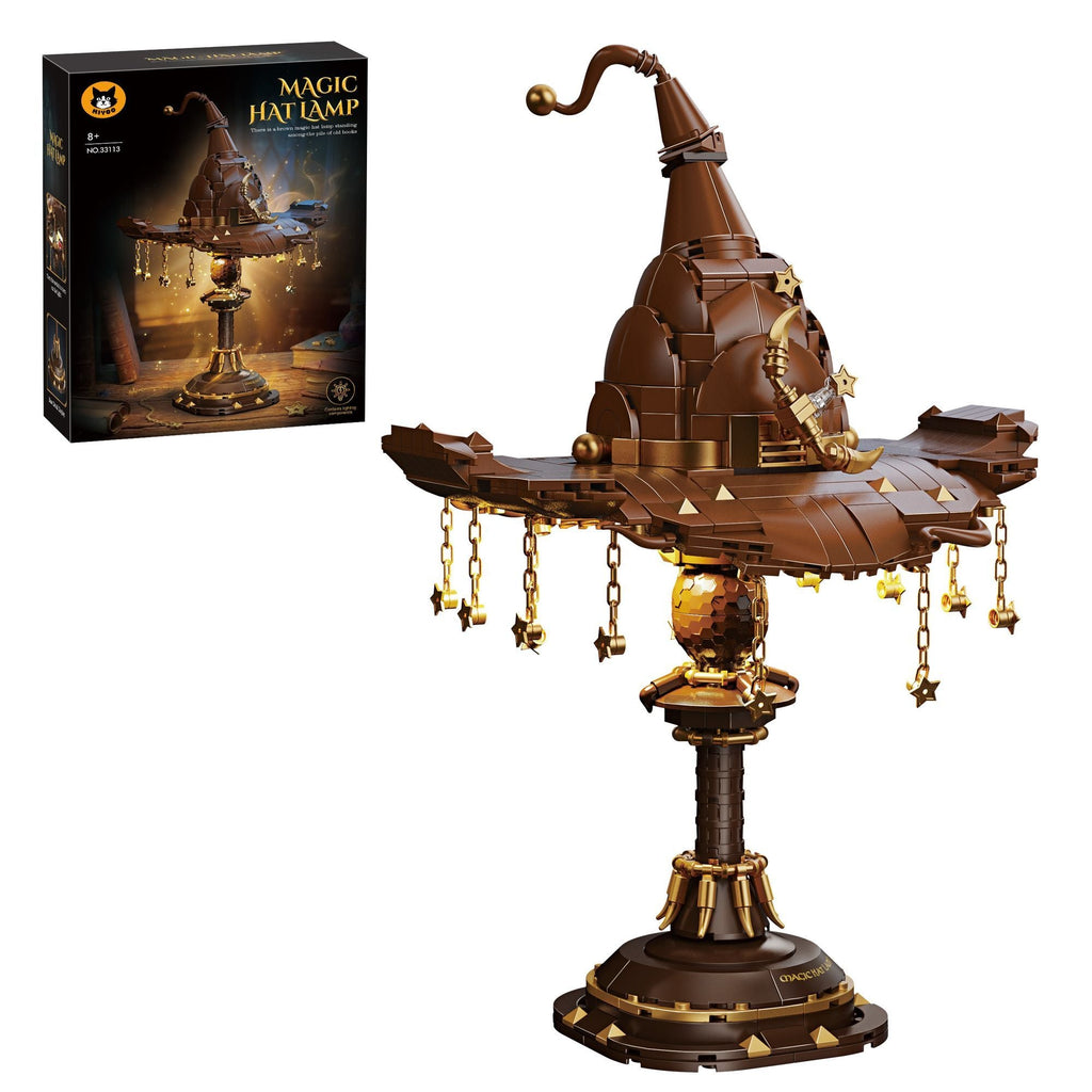 Wizard Hat Table Lamp, Fantasy LED Ambient Light, Magical Desk Lamp for Bedroom, Gaming Room & Reading Corner Decor, DIY Building Block Table Lamp-4