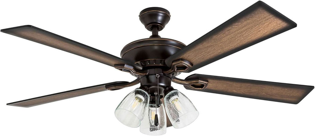 52 Inch Farmhouse LED Ceiling Fan Oil Rubbed Bronze-0