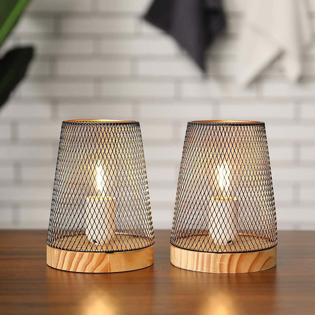 7.5''High Battery Powered Metal Mesh Table Lamp（Set of 2）-0