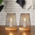 7.5''High Battery Powered Metal Mesh Table Lamp（Set of 2）-0