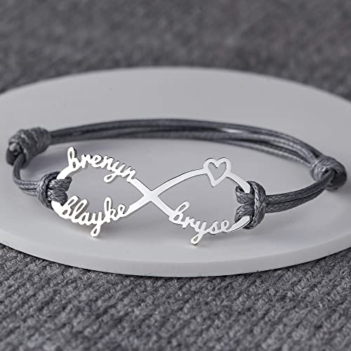 Mom Bracelet With Kids Names, Infinity Bracelet With Names,Mom Jewelry-4