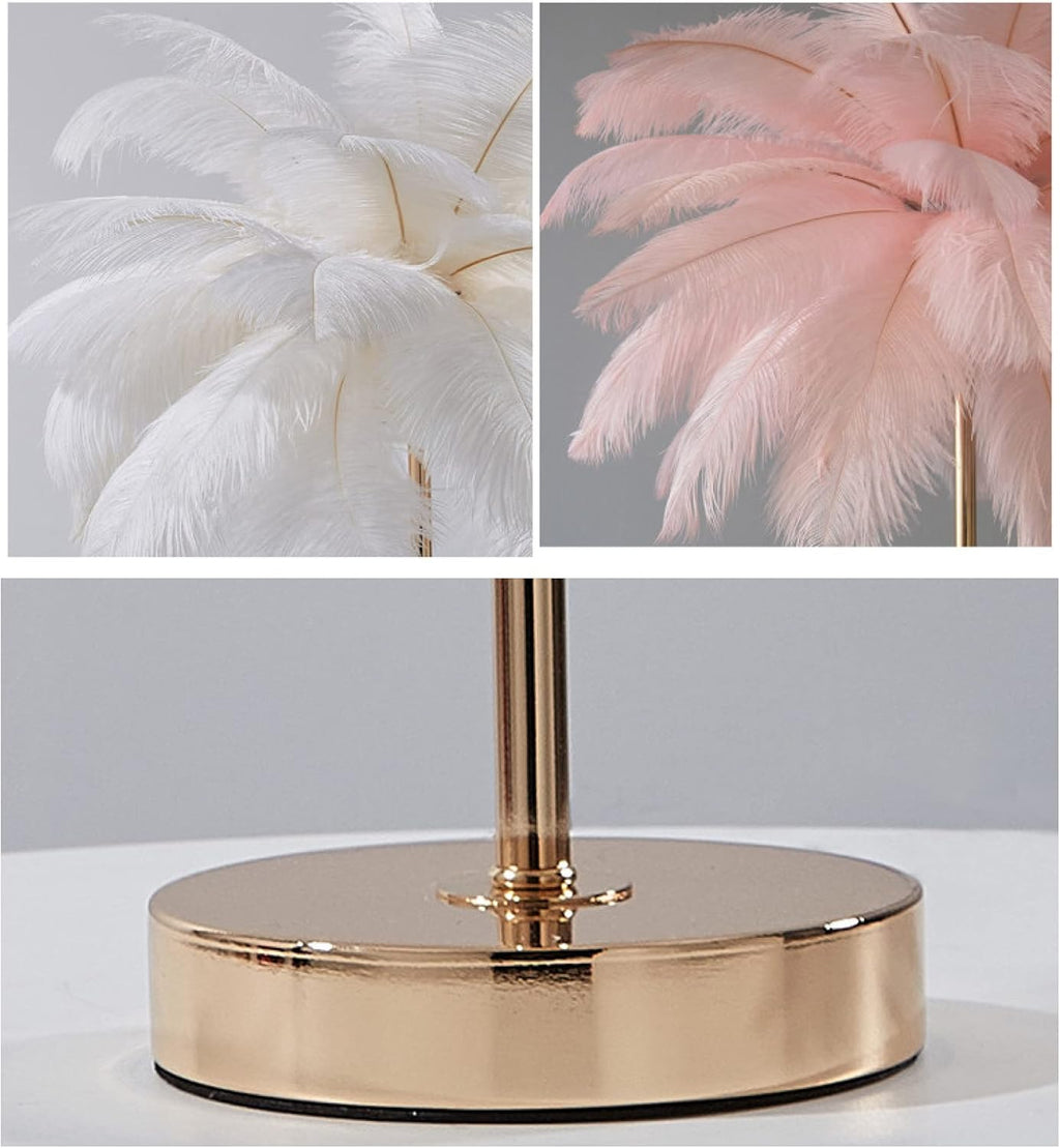 Luxury Ostrich Feather Floor Lamp, 160cm Tall Modern Standing Light with 58+ Extra-Full 45cm Lengthened Feathers-3