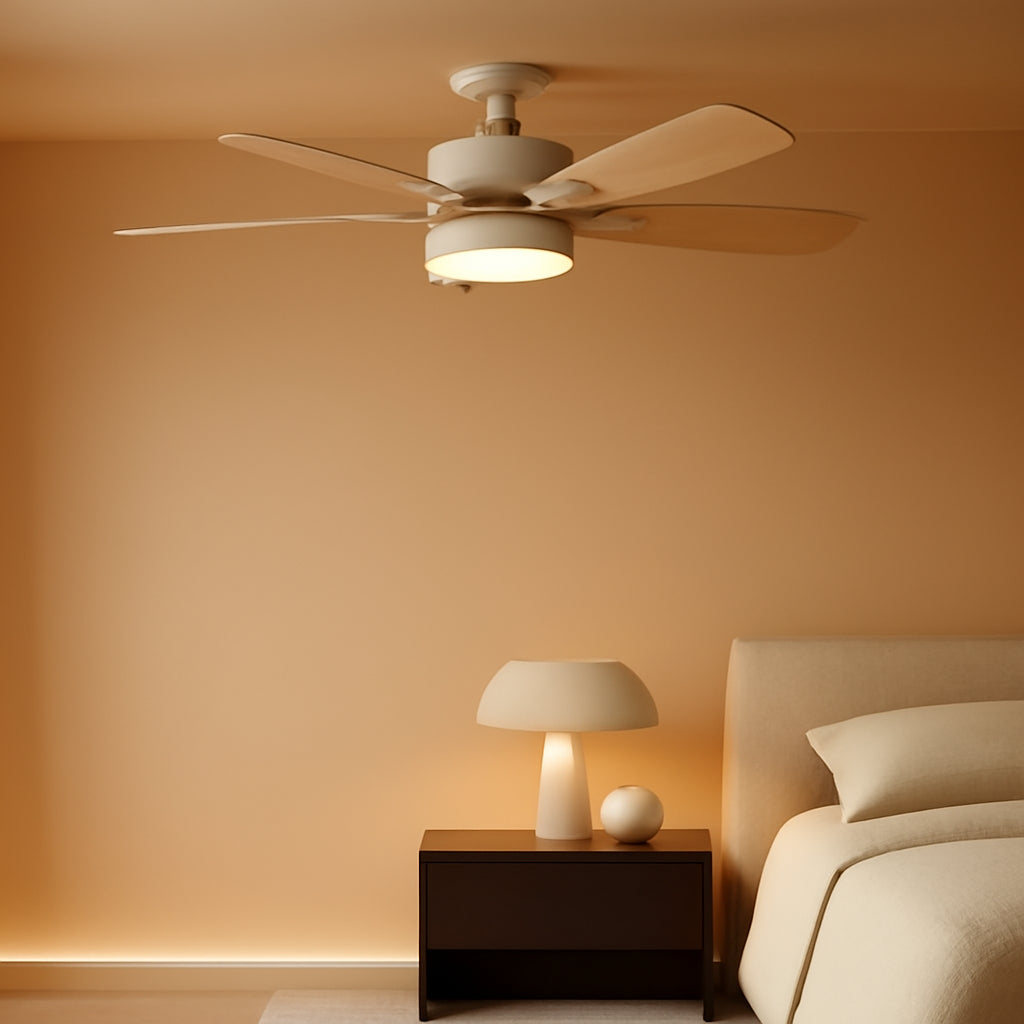 46-Inch Pure White Ceiling Fan With Dimmable Illumination-0