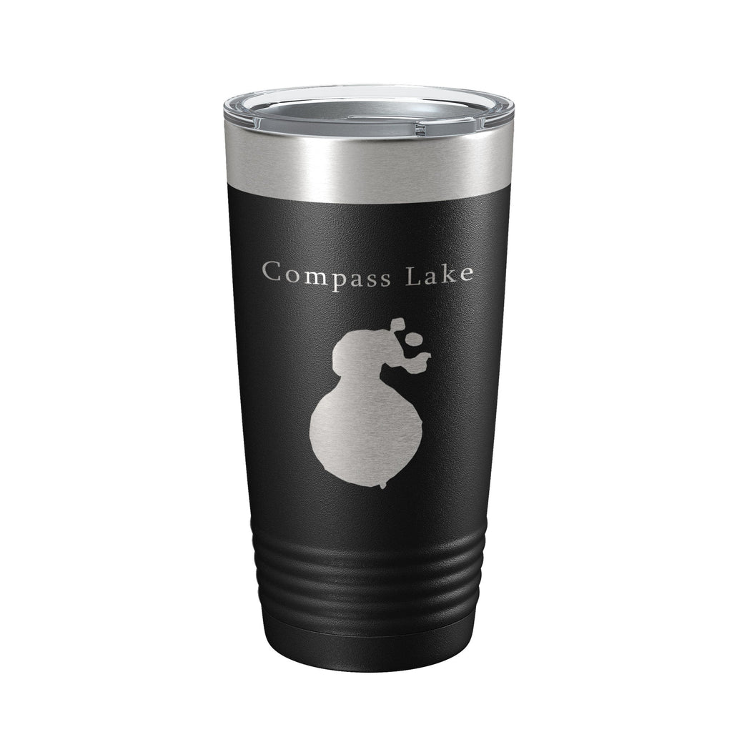 Compass Lake Map Tumbler Travel Mug Insulated Laser Engraved Coffee Cup Florida 20 oz-0