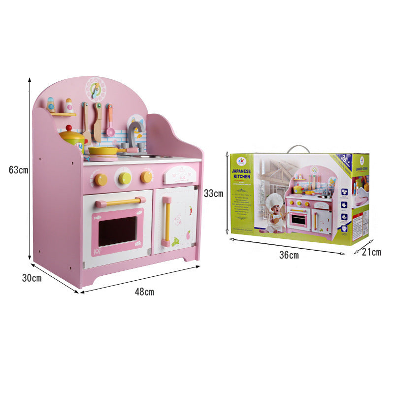 Japanese Kitchen Toy Set - Wooden Cooking & Fruit Cutting
