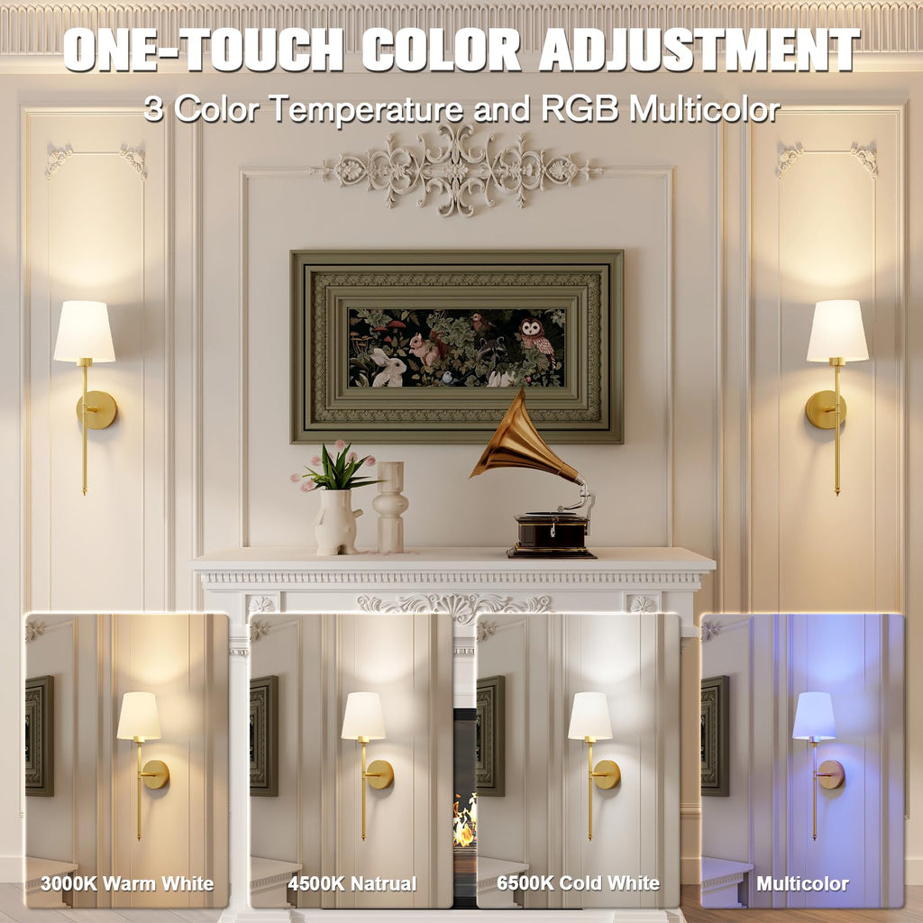2-Pack Wall Lights Battery Operated Wall Sconces-2
