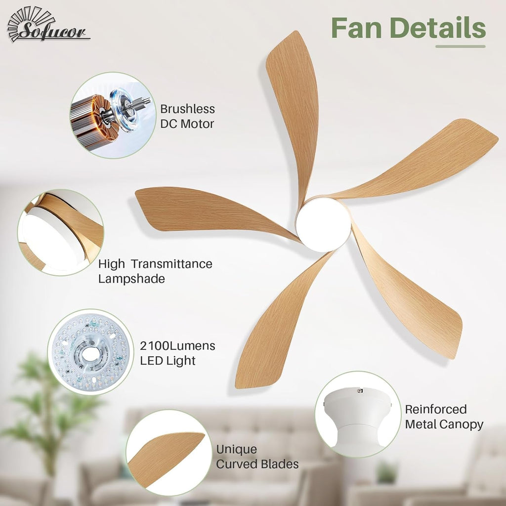 52 Inch Intelligent Ceiling Fan Bluetooth Enabled Remote-2